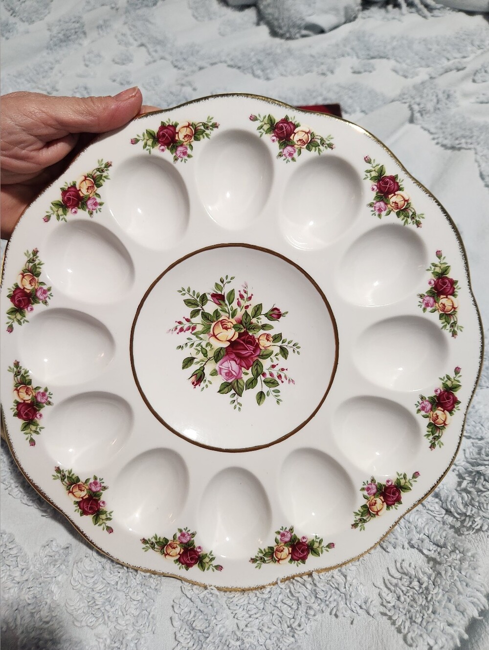 Royal Albert Old Country Rose Deviled Egg Tray.NIB